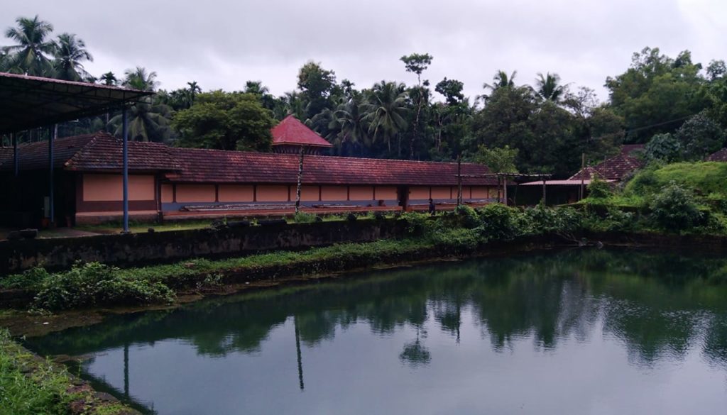 Temple and pond view